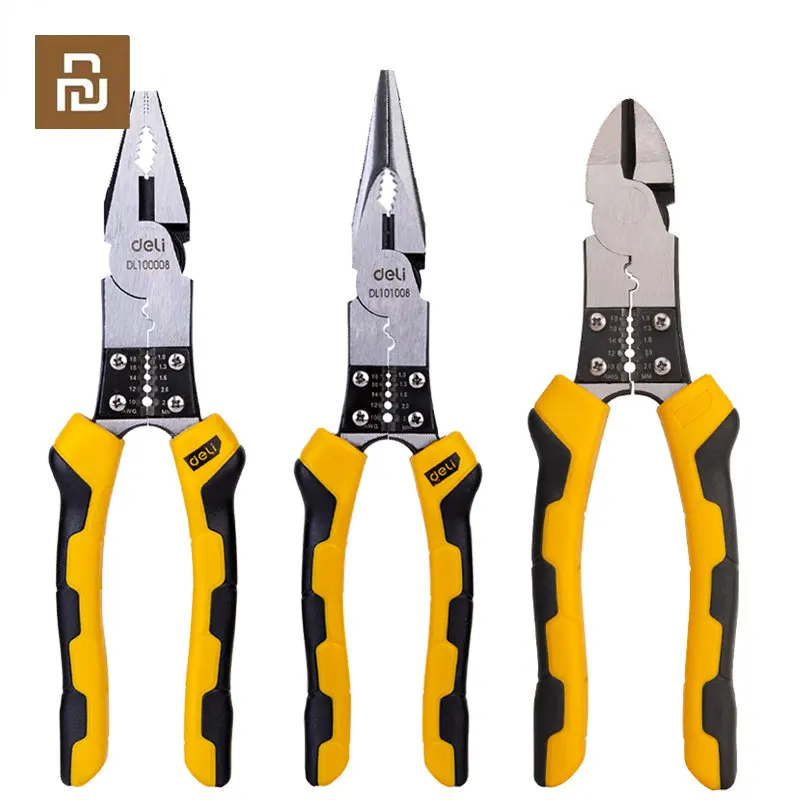 

Xiaomi 1 Pcs 8/8.5/9 Inch Household Universal Wire Cutters Multifunction Wire Strippers Hand Tools Multitool Long Nose Pliers