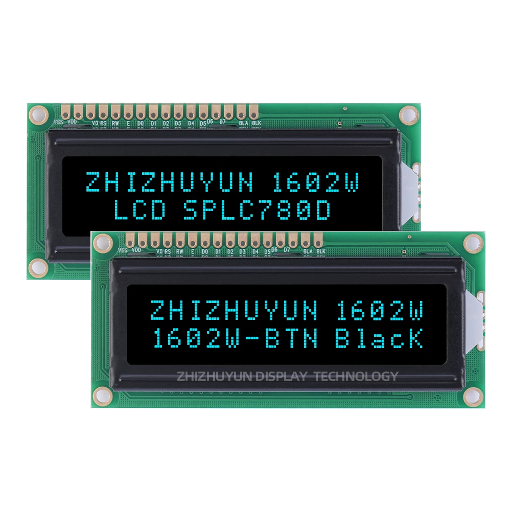 Lcd1602W Serial LCD Display Screen BTN Black Film Orange Font 16X2 LCD16X2A LCD Screen Spot Module Lcd Display Module Display Module