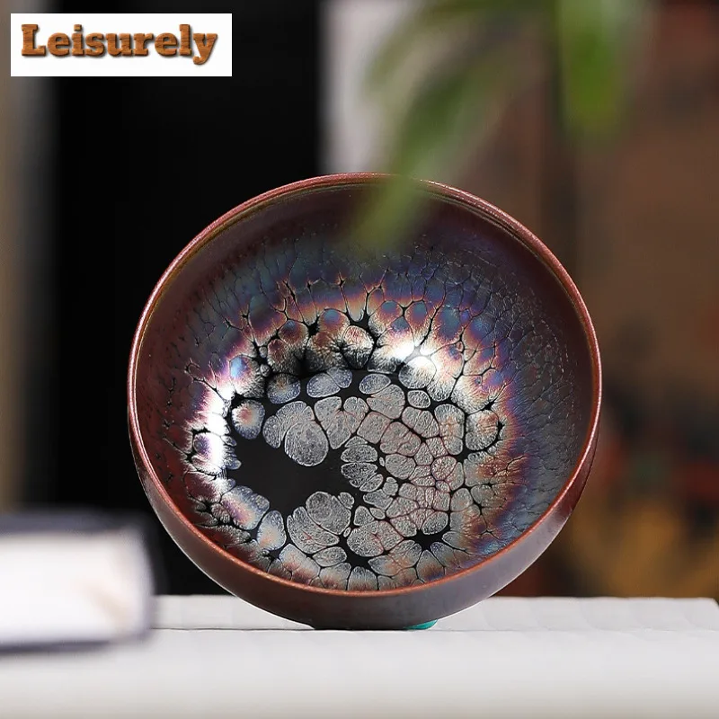 Kiln Fambe Purple Gold Thin-walled Teacup Boutique Tea Bowl Cute Cup Tea-tasting Personal Cup Chazhan Master Cups Tea Services