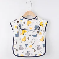 Baby Kids Toddler Long Sleeve Scarf Waterproof Art Smock Feeding Bib Apron Pocket Infant Boys Girls Burp Cloth Bandana Bibs 5