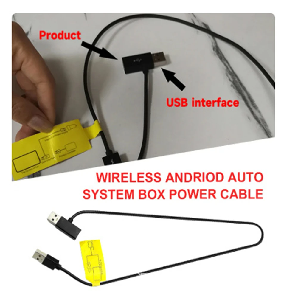 12V Wireless CarPlay AI Box Power Cable Android Auto Converter Two-Point  Line USB Port Power Supply Cable Car Adapter Cord - AliExpress