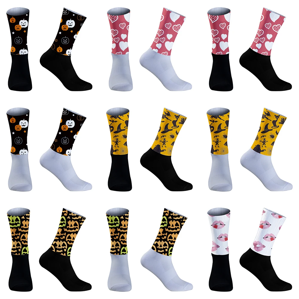 

Silica Gel Non-slip Breathable Sports Socks 2024 New Summer Aero Bike Team Cycling Socks Men Women