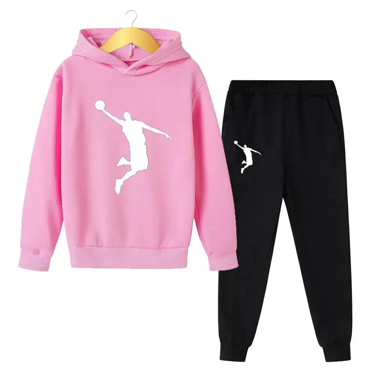 Fashion 2Pcs Hoodie+Pants Sports Suits 4-14 Years Boys Girls Casual Outfits Tracksuits Children Clothing Sets Kids Autumn Spring 3