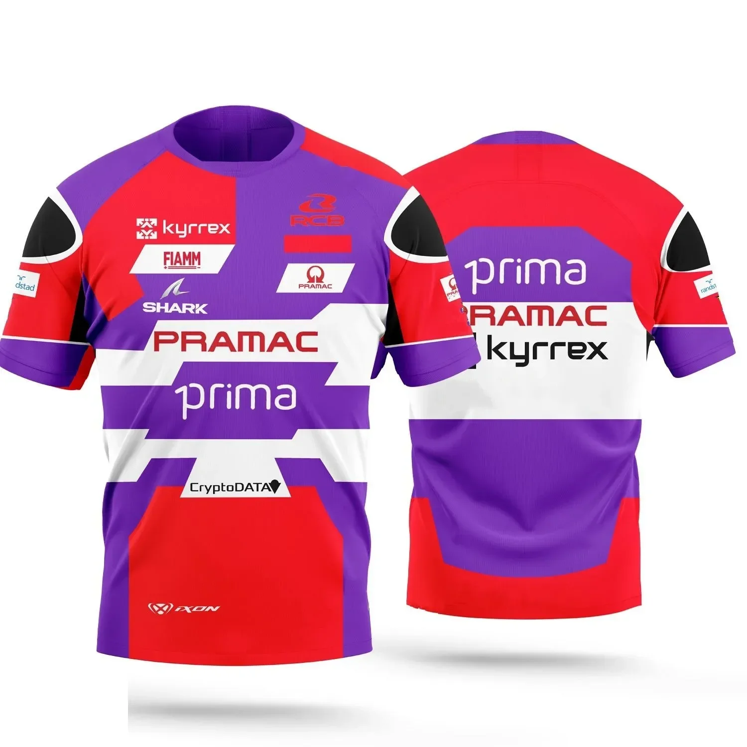 모토 레이스 남성용 트랙 레드 스타일 티셔츠, Pramac 팀 드라이버 No. 89 Martin 선풍기 반팔, 2024 여름 신상