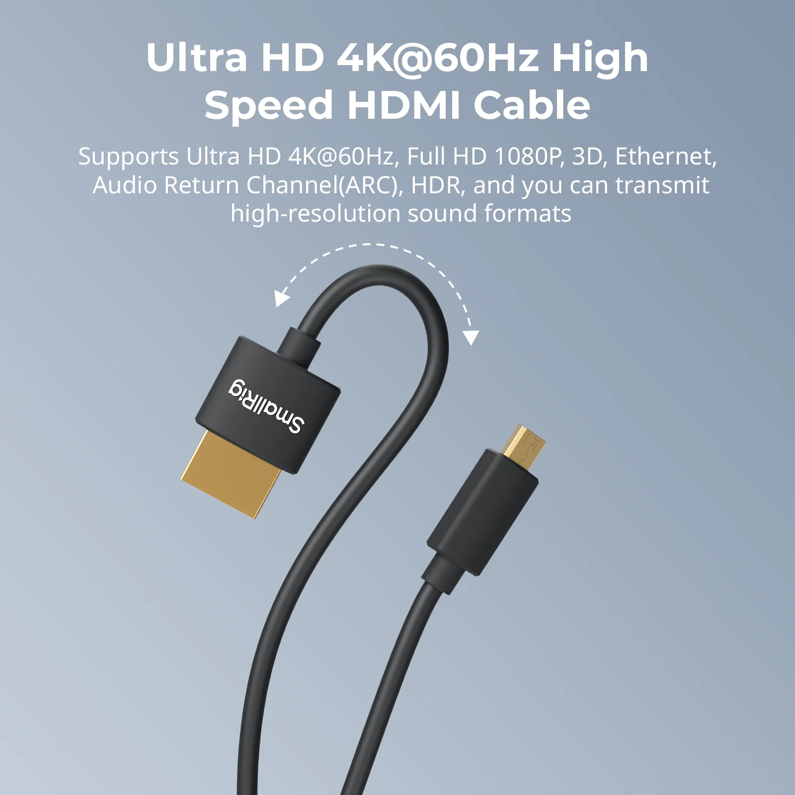 SmallRig Ultra-Slim 4K HDMI Data Cable D to A / A to A Cable 60HZ 100cm for DSLR Camera Monitor Soft Camera Rig-4795/4794 usb cable