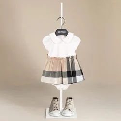 Infant Plaid Brand Baby Clothes Girl Long Short Sleeve Bodysuits Baby Rompers Dress Grow Sleepsuits newborn Romper 0-24 Months