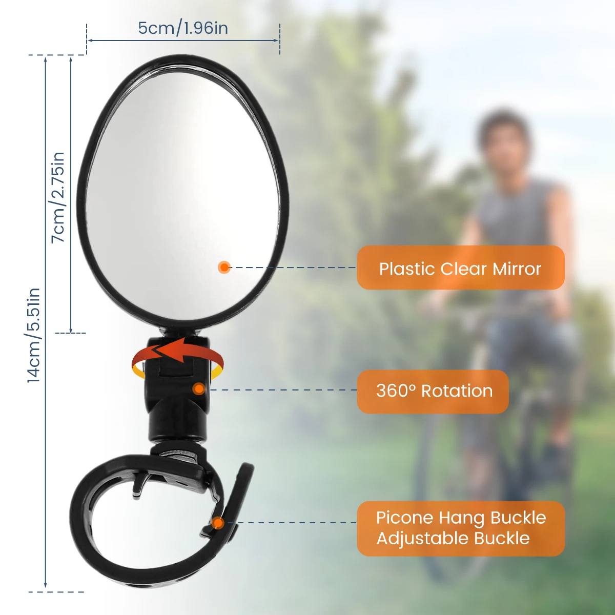 2/4Pcs Bicycle Rearview Mirror 360° Rotation Auxiliary Convex Mirror Handlebar Rearview Mount Cycling Bike Rear View Mirrors 4