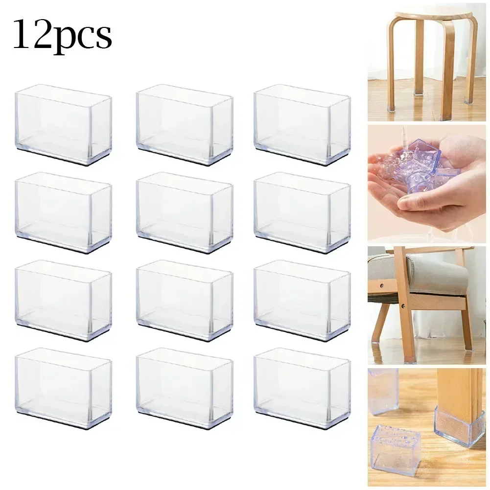 12 Pcs 의자 다리 캡 커버 15x30/20x30/20x40/25x38/30x40cm 의자 다리 직사각형 커버 가구 테이블 피트 바닥 보호대