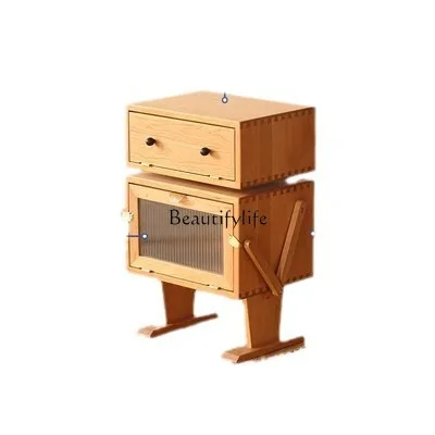 Nordic Cherrywood Storage Cabinet Bedroom Bedside Living Room Creative Side Cabinet