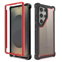 Luxury and Sturdy Anti - Drop Shockproof Protective Phone Case - Galaxy S23FE (Red Black)
