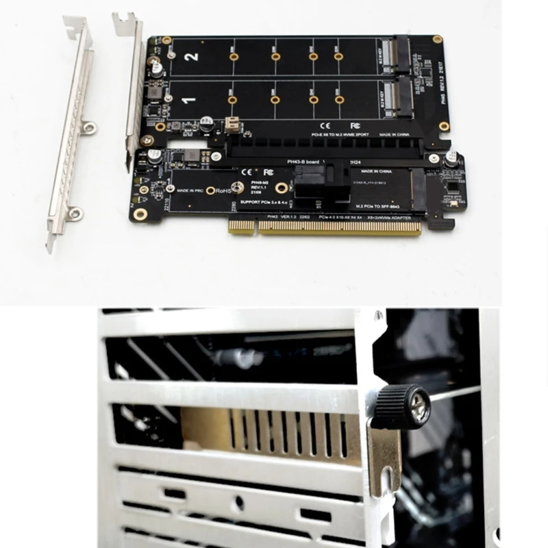 Pcie4.0分割pciex16からx8 x4拡張専用カード2x .2 nvme入力