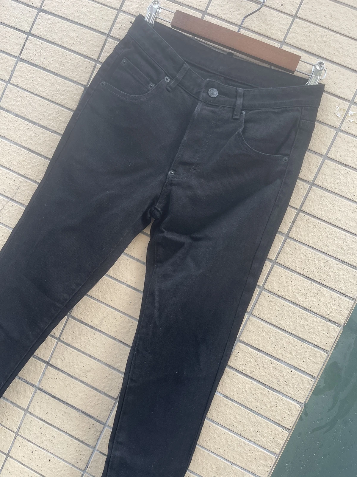 2024 Spring/Summer New D2 Jeans, Men's Washed and Worn Hole Patches, Painted Embroidery, Handsewn Small Feet, Black