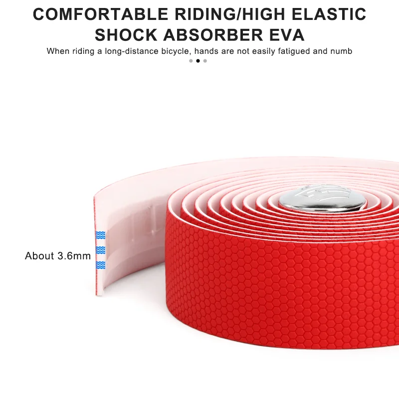 Description Picture 4 of itemBicycle Handlebar Tape With Bar End Plugs Non-Slip Shock Absorbing Ultralight Wear-Resistant Bike Handlebar Tape Cycling Strap