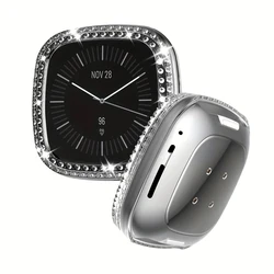 Sparkling Bling PC Bumper for Smartwatch - Premium Diamond Frame Cover & Lightweight Glitter Shell Accessory (Clear)