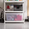 Latches - 4 Pack - BPA-Free, See-Through Organizing Solution, Durable Nestable Stackable Containers, Secure Pull Handle - Clear 4