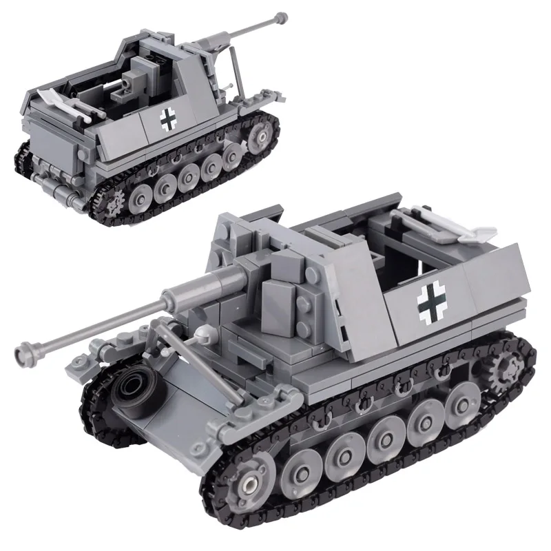 WW2 Building Blocks German Marder Tank Destroyer Model Military Weapons Sd.Kfz.135 Armored Tank Army MOC Accessories Toys Childs