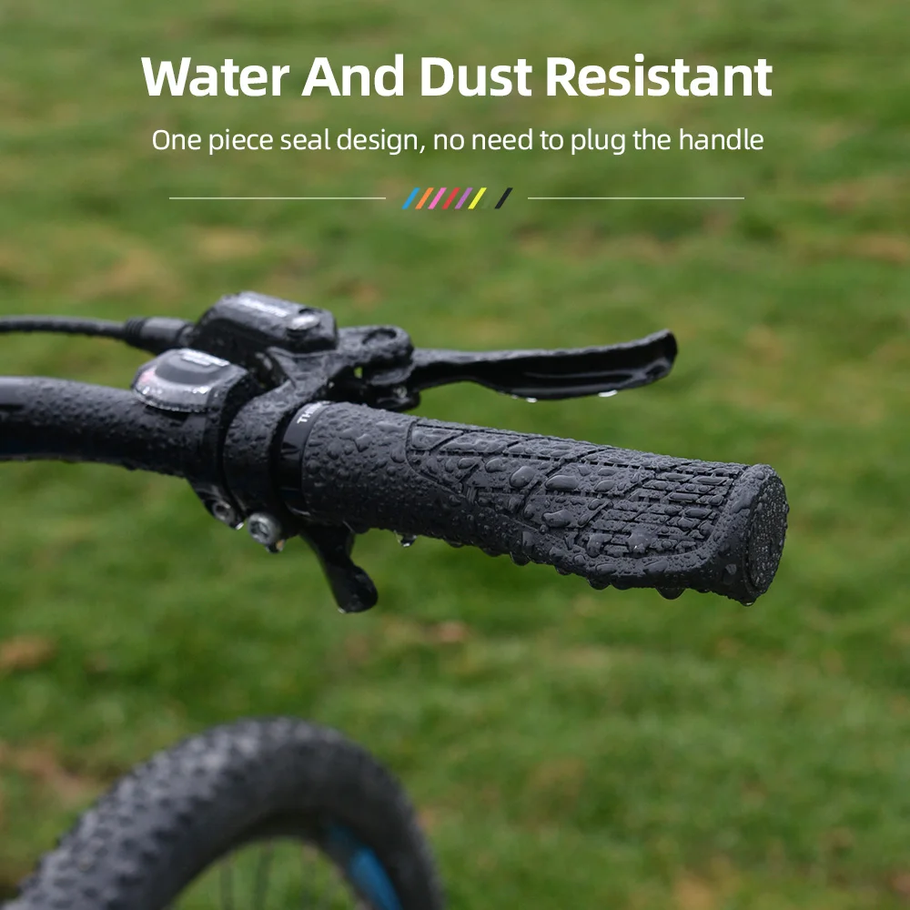 ThinkRIder MTB Bike Silicone Handlebar Grip Single Locking Anti-Slip Comfortable Handlebar Grip Cover For Mountain Bicycle Handlebar Grips Bike Handlebar Grips Bike Handle Grips
