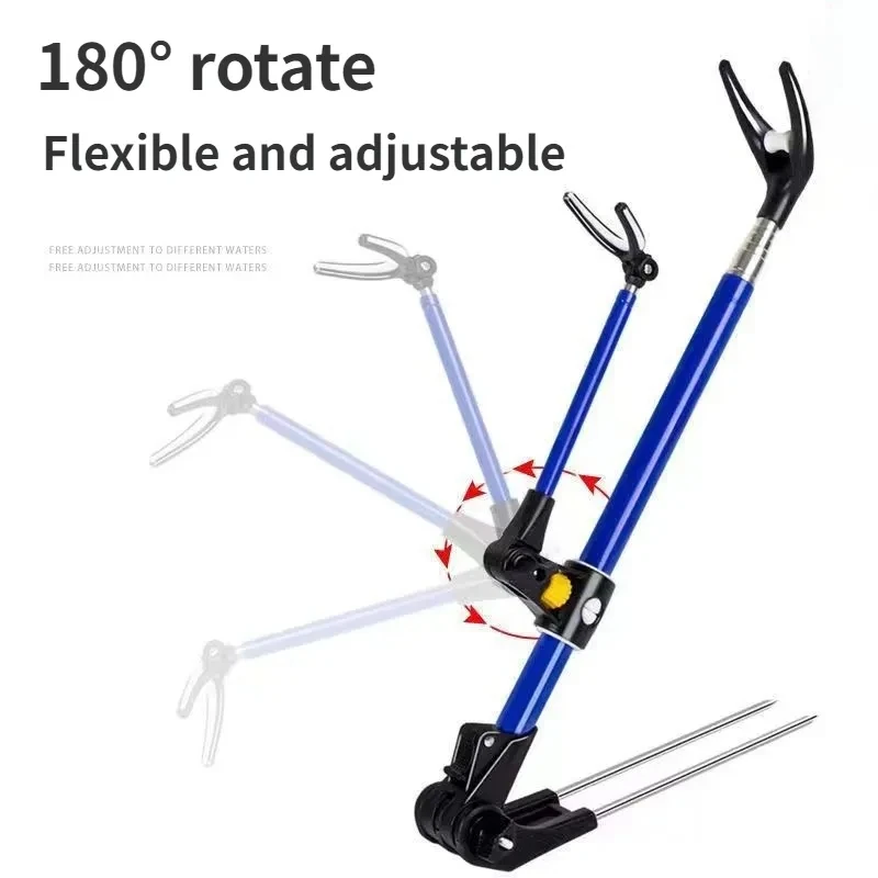 Fishing Rod Bracket Fishing Rod Support Fishing Rod Rest Fishing Rod Holder 1PCS Adjustable folding fishing rod support frame 1.7-2.1 m