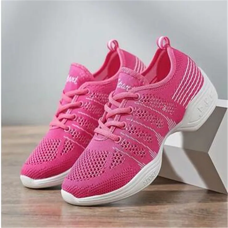 

Hot Sale 2023 EU35-44 Sports Feature Soft Outsole Breath Dance Shoes Sneakers For Woman Practice Shoes Modern Dance Jazz Shoes