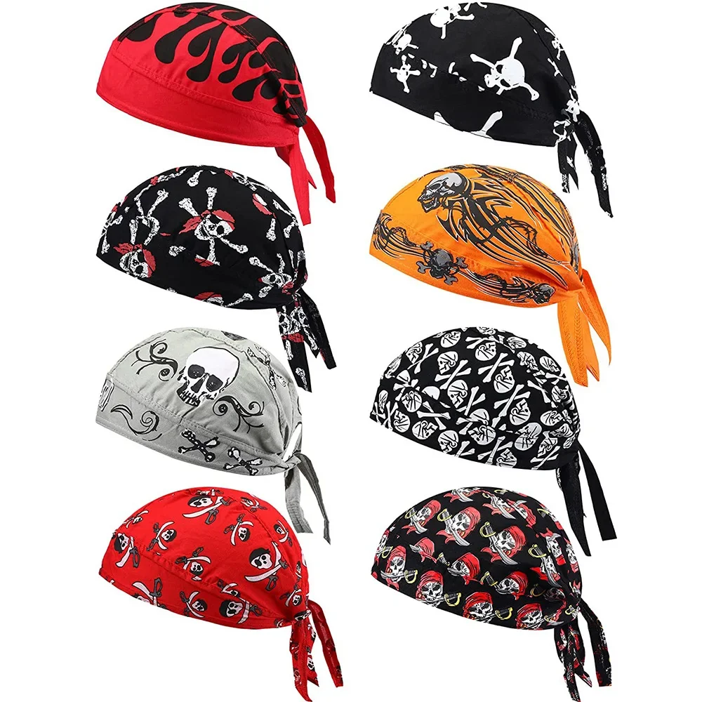 Description Picture 2 of item1pc Cycling Skull Pirate Cap Hat Bandana Head Wrap Breathable Helmet Liner Anti Sweat Uv Sport Headband Scarf For Men And Women