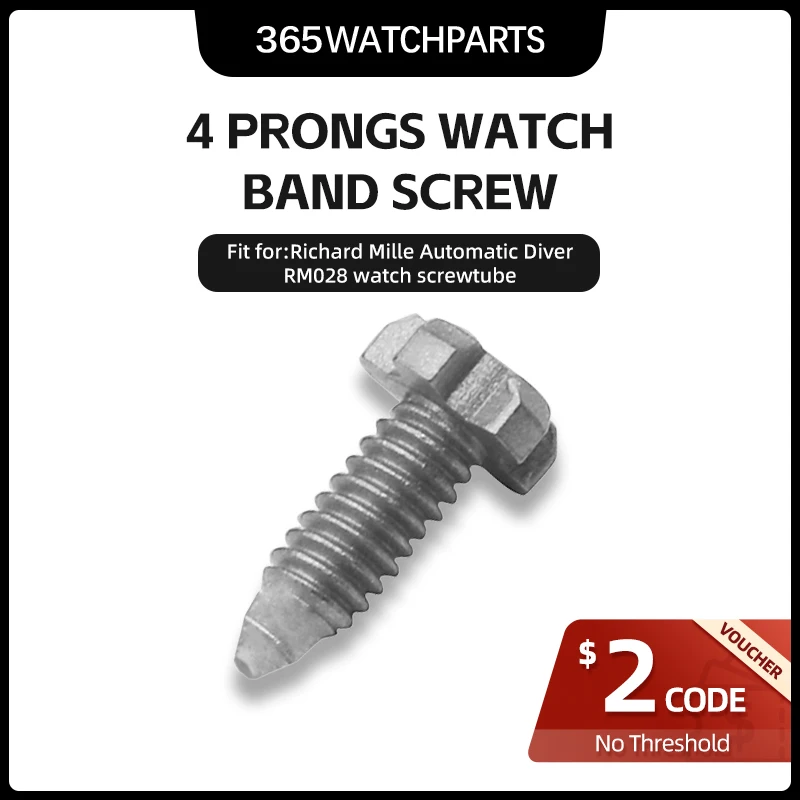 

Solid Steel 4 Prongs Watch Band Screw for RM Richard Mille Automatic Diver RM028 Watch Screwtube Strap Screws
