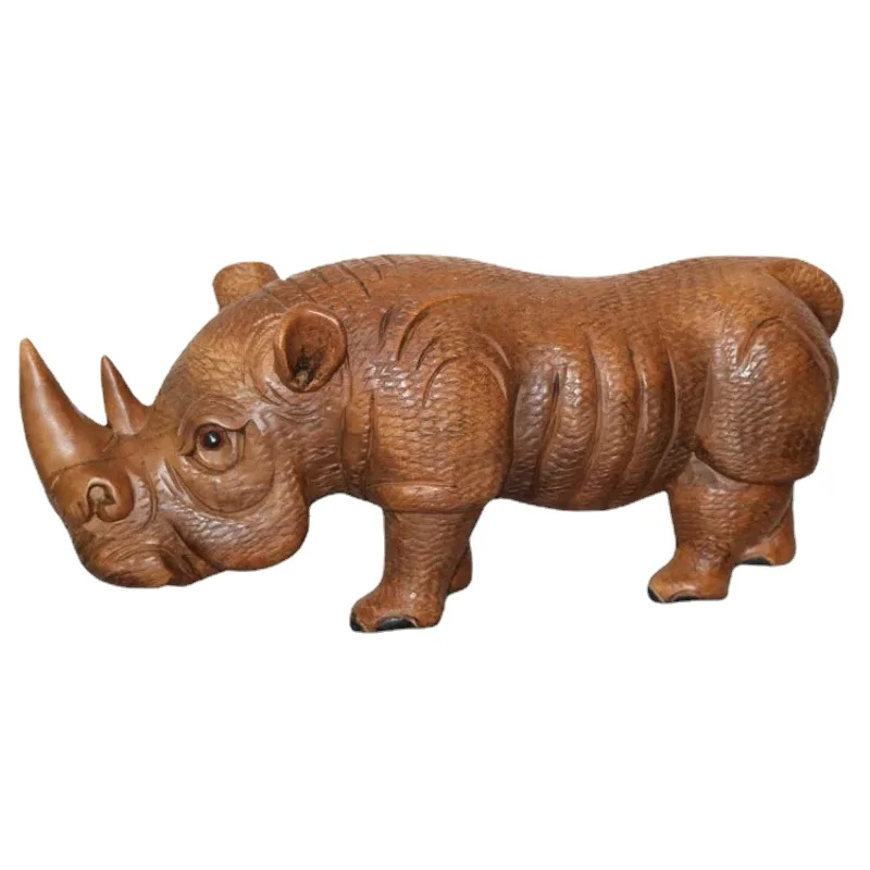 

Solid Wood Carving Rhinoceros Ornaments/Home Animal Decorations