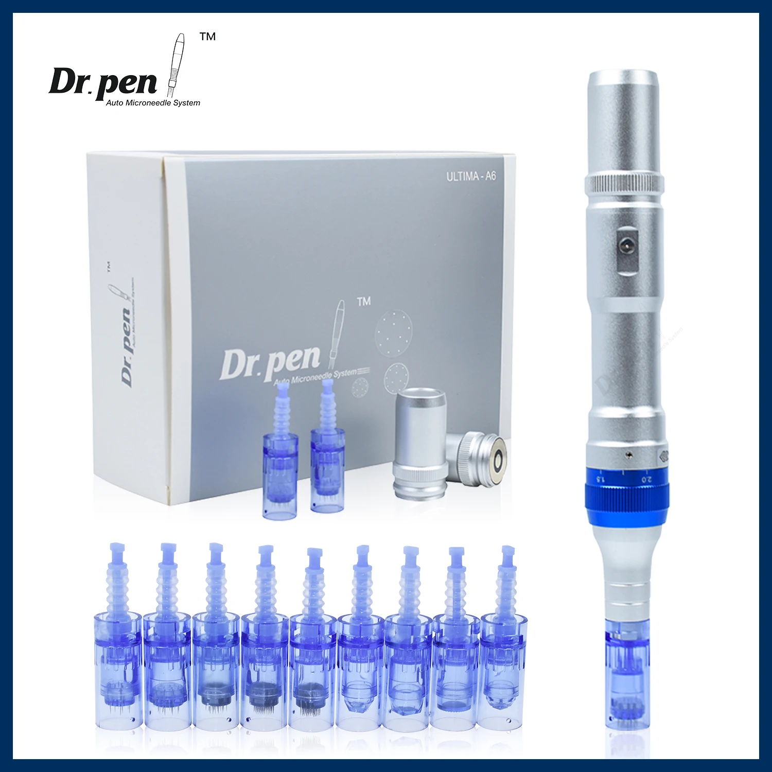Microneedling Dr Pen Derma Pen Professional Facial Mts Wireless A6 Skin Care Beauty Dermapen Microneedles 12 Cartuccia A Vite