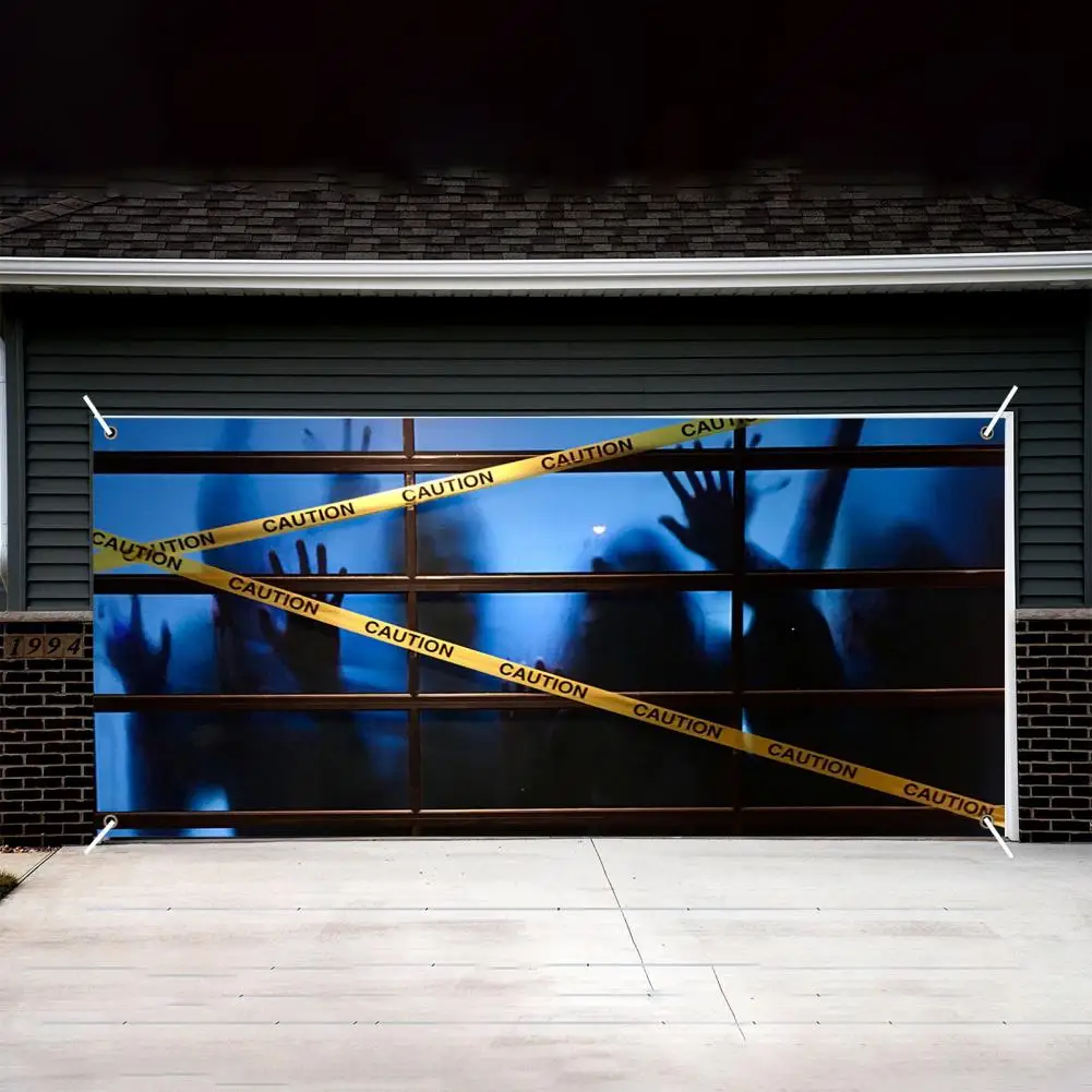 Halloween Garage Door Cover Spooky Garage Door Halloween Carport Sfondo Halloween Wall Hanging Decorazioni Per La Casa