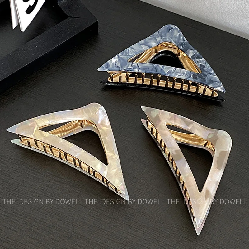 

Fashion Acetate Large Size Triangle Hair Clips for Women Girls Metal Hair Crab Clip Leopard Hairpin Barrette Hair Accessories