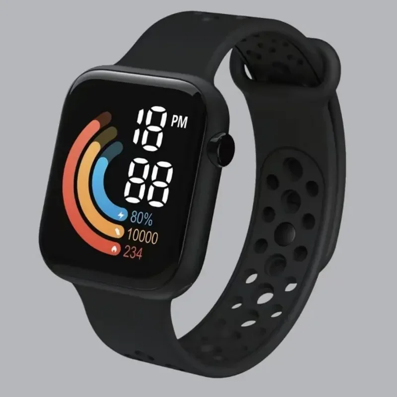 YIKAZE Fashion LED Digital Watch for Kids Sports Waterproof Digital Watches Boy Girl Childrens Silicone Watch Electronic Clock 6