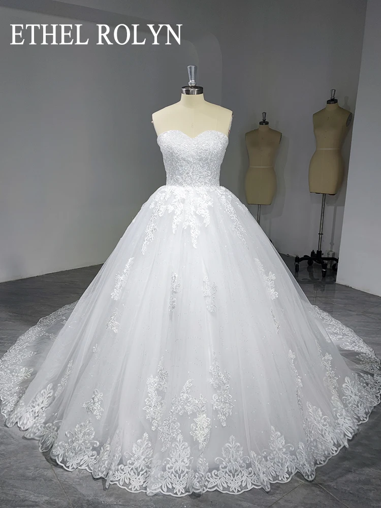 

ETHEL ROLYN 2 IN 1 Wedding Dress Real Picture 2024 With Long Sleeve Jacket Appliques Court Train Wedding Gown Vestidos De Novia