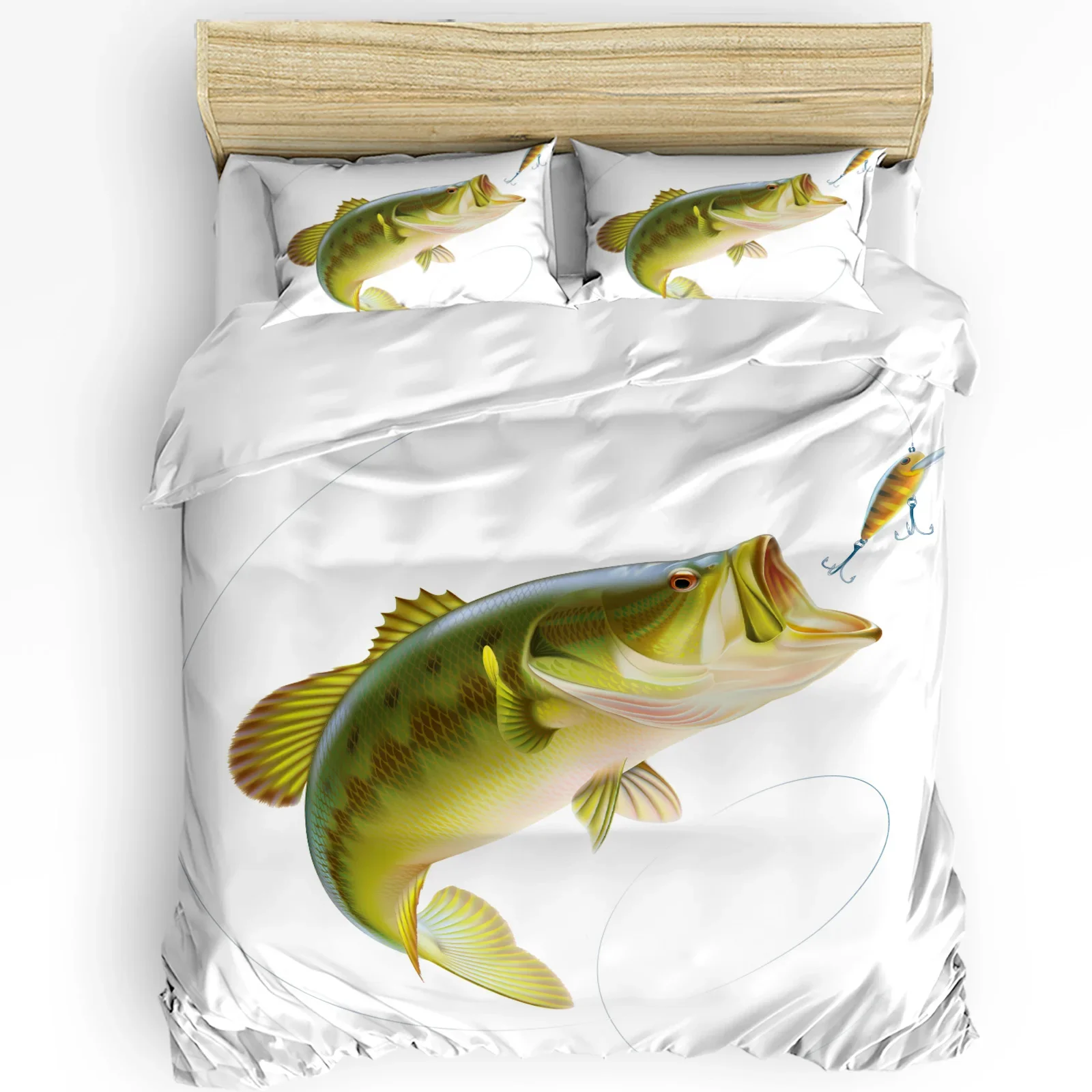 

Animal Green Fish Duvet Cover Bed Bedding Set For Double Home Textile Quilt Cover Pillowcases Bedroom Bedding Set (No Sheet)