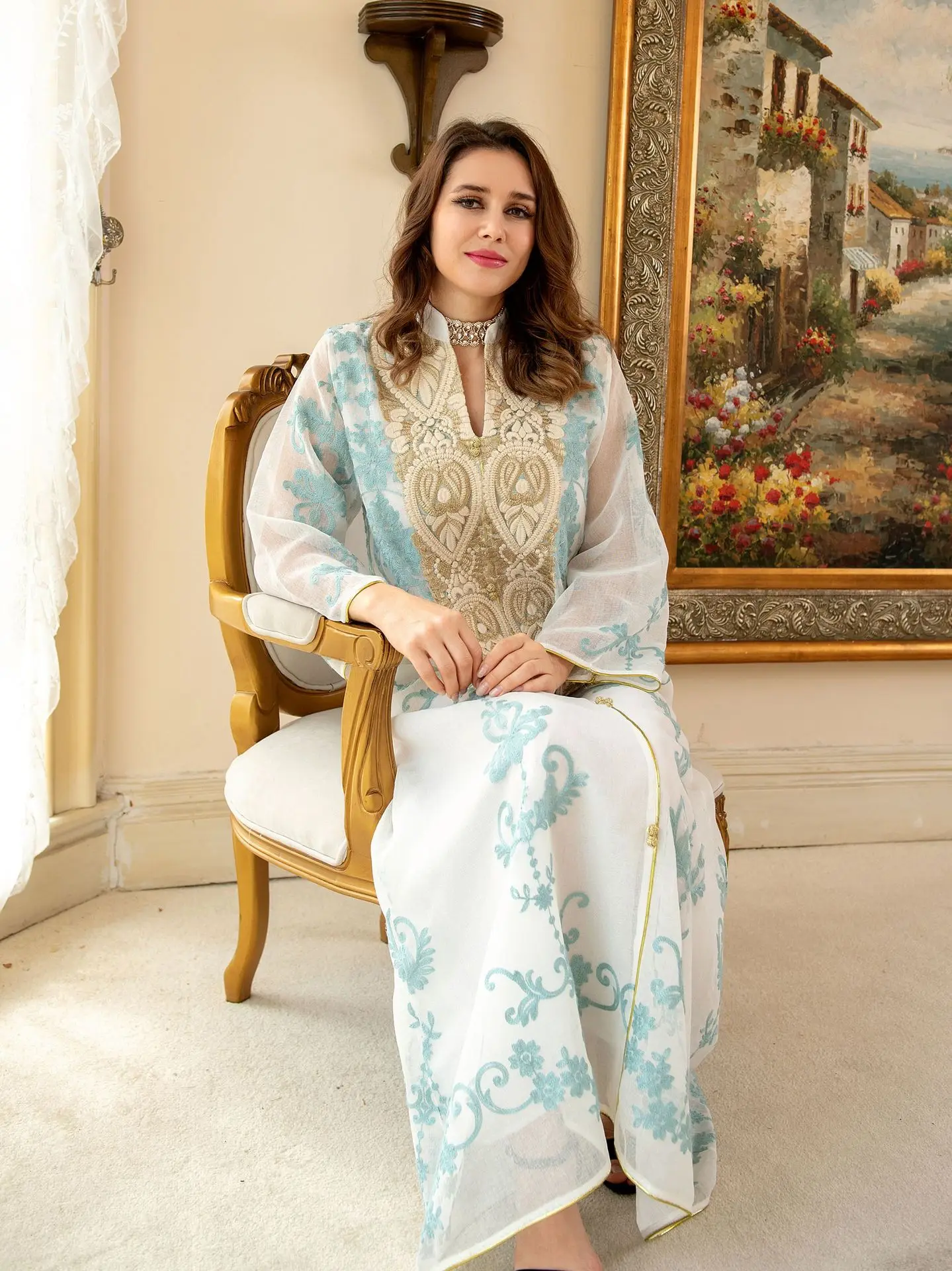 

Ramadan Abayas for Women Dubai 2023 Muslim Fashion Jalabiya Dress Elegant Caftan Marocain Evening Gown Kaftan Islamic Clothing