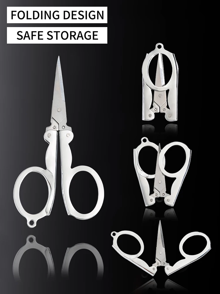 1/3pcs Stainless Steel Foldable Scissors Mini Portable Pocket Scissors for Travel Emergencies Tailor tailor scissors folding scissors pocket scissors