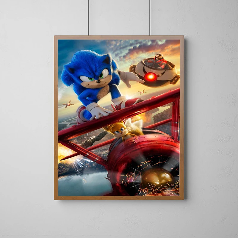 thumbnail image 1 of Póster de S-Sonic H-Hedgehog, póster de juego de dibujos animados, decoración de pared para el hogar, accesorio, pintura sobre lienzo, pinturas decorativas, arte, 1 of 5