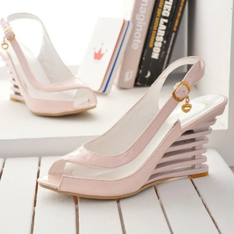 New Women Heel Sandals Buckle Open Toe High Wedge Shoes Women's Summer Shoes Sexy Women Shoes Footwea
