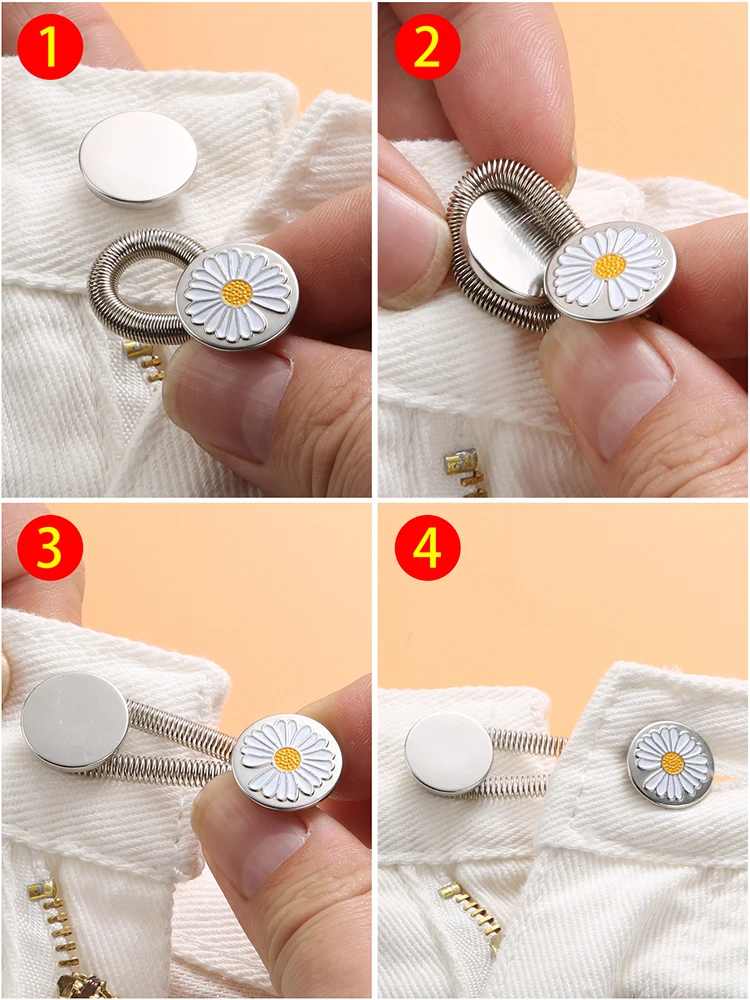 2/5/10pcs denim pants buttons, slightly enlarged waist, adjustable and detachable buttons, pants waist extension buttons 5