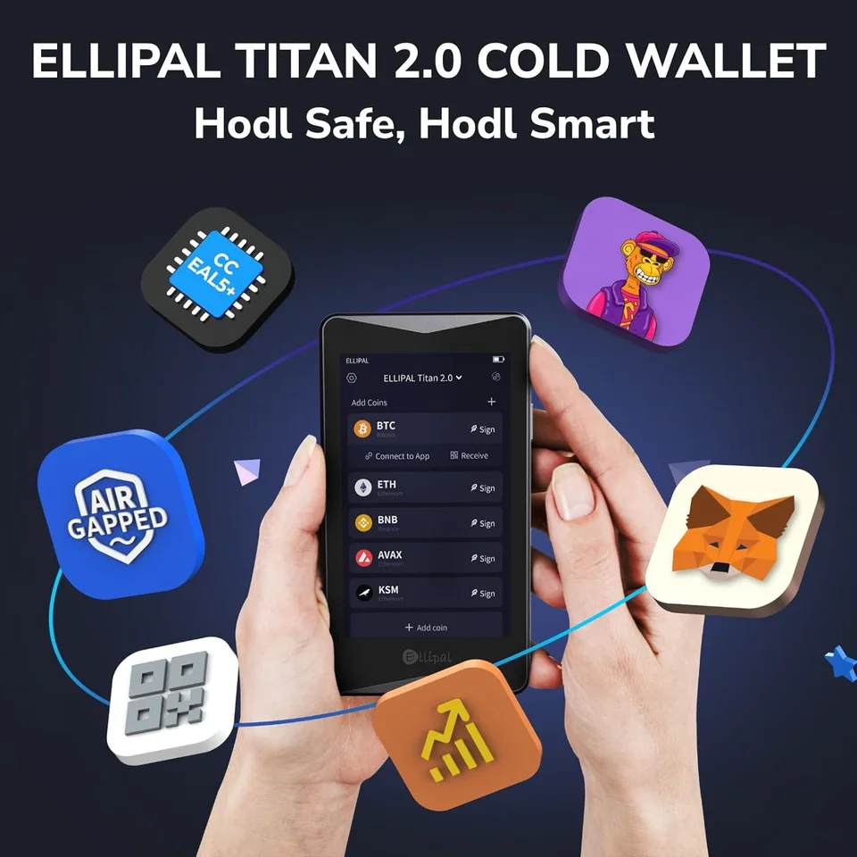 ELLIPAL Titan 2.0 encrypted cold wallet, hardware wallet, 100% offline, air  gap - the most secure encrypted wallet that can acco - AliExpress