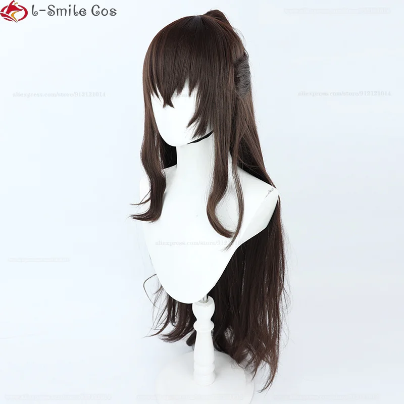 Dazai Osamu Anime Cosplay Perücke Damen Braun 100cm Locken Hitzebeständig Synthetik 5