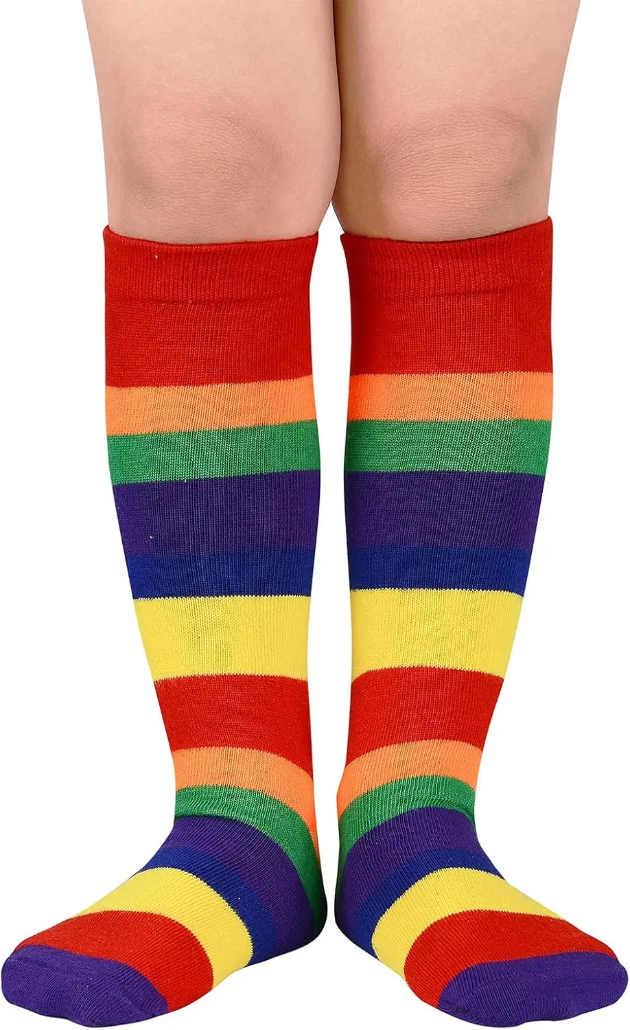 American Trends Kids Child Athletic Socks Striped Knee High Tube Soccer Socks Baseball Softball for Toddler Girls