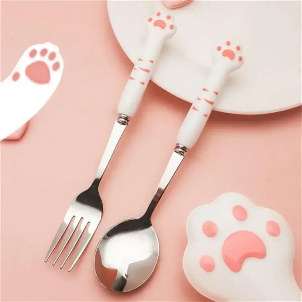 Stainless Steel Spoon and Fork Set with Storage Box for Adults Kids School