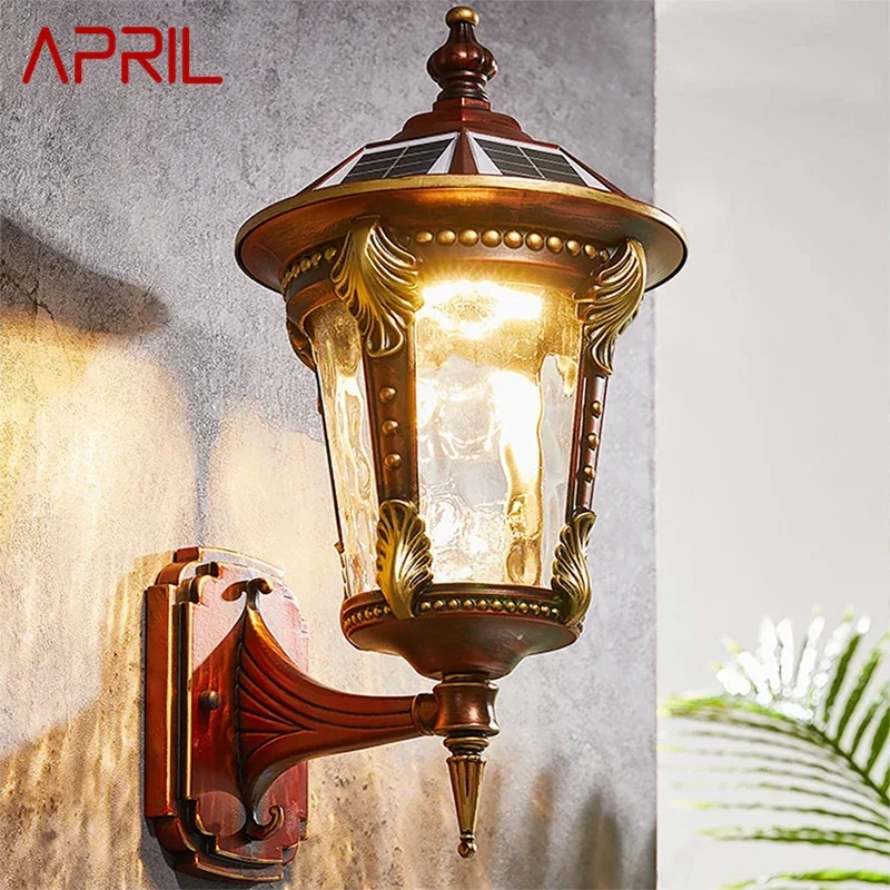 

APRIL Contemporary Solar Outdoor Wall Lamps Simplicity Waterproof Creative Balcony Hallway Courtyard Villa Gate Hotel