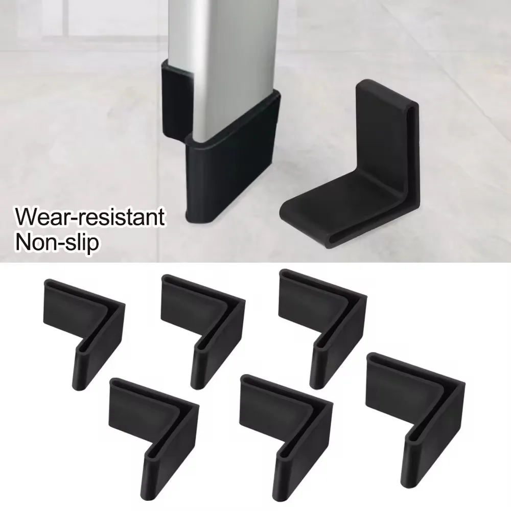 4Pcs Slotted Angle Bar Shelf Iron Bed L Type Rubber Base Foot Pad Foot Cover Protective Rubber Sleeve