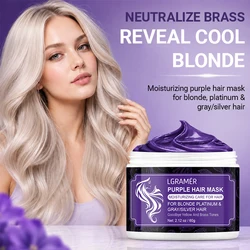 Vibrant Purple Hair Mask - Neutralizes Yellow Tones & Deeply Moisturizes for Radiant Blonde, Bleached, and Silver Hair