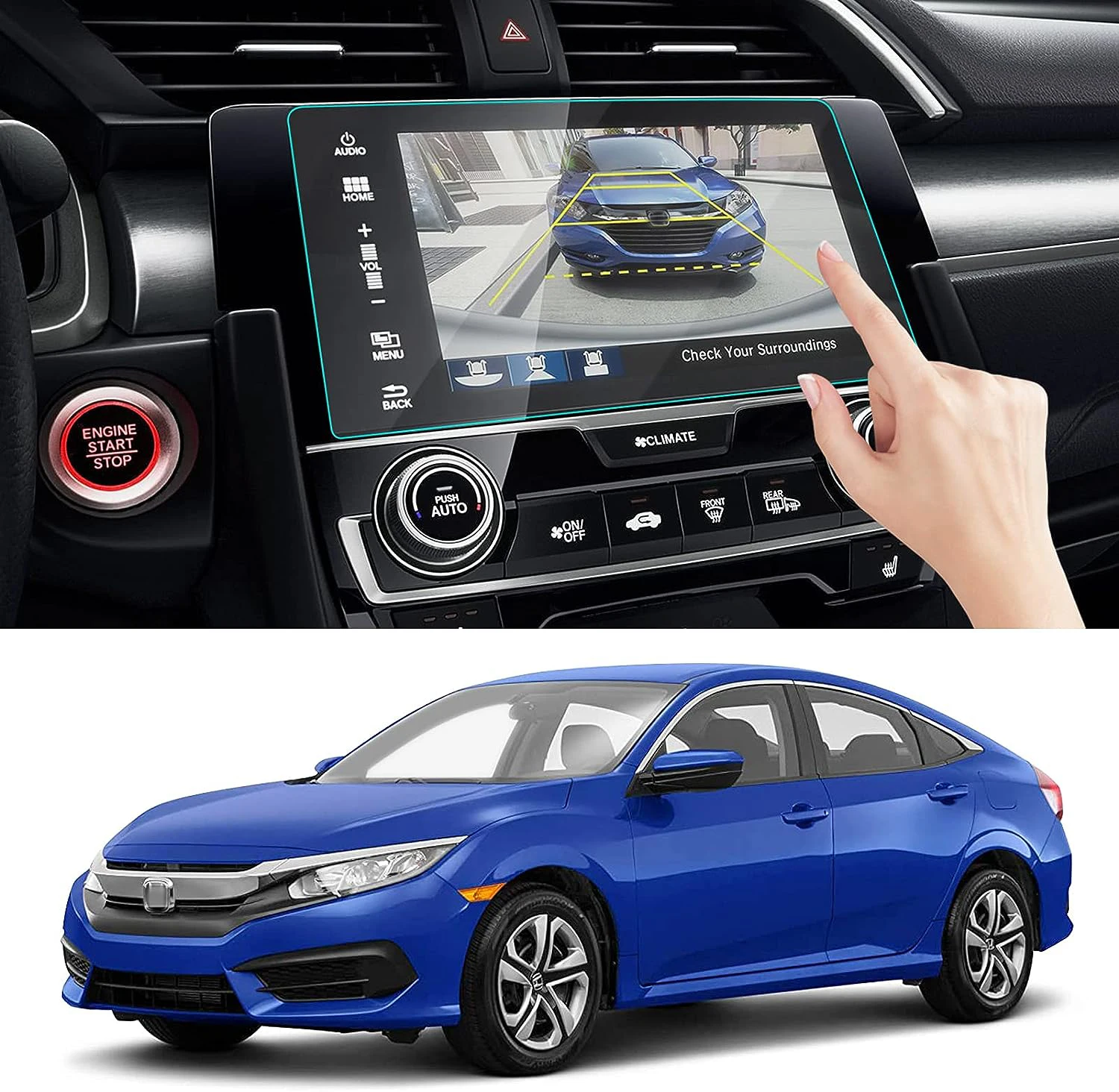 

Для honda civic 2016 2017 2018 2019 2020 10th 7-дюймовый автомобильный gps навигатор