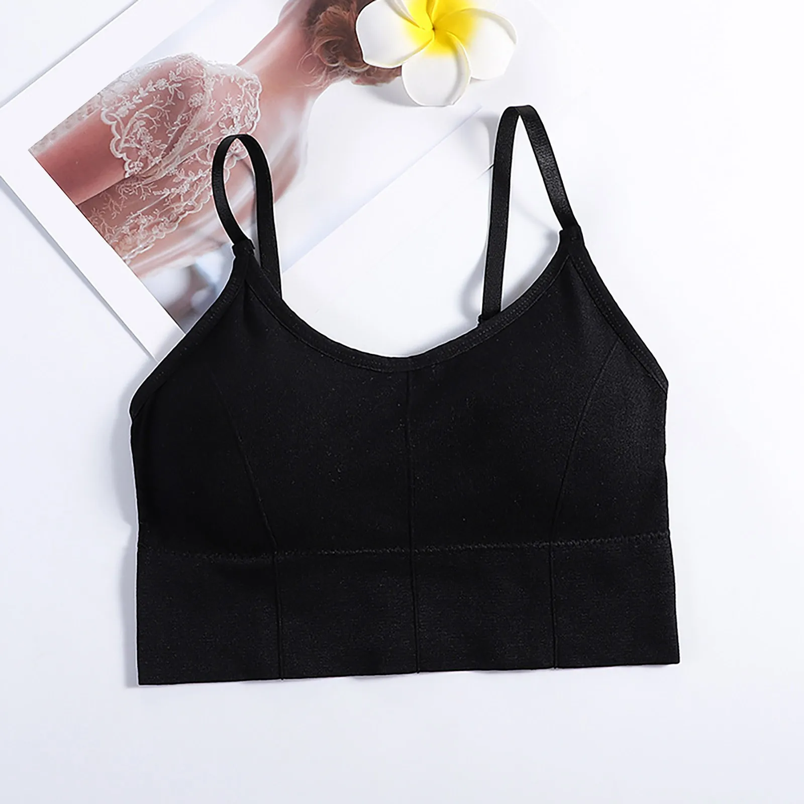 Women Sexy Crop Tops Sport Bra Womens Tank Tops Strap Stretch Cotton  Camisole With Built In Padded Shelf Bra Small Color 스포츠브라 - AliExpress