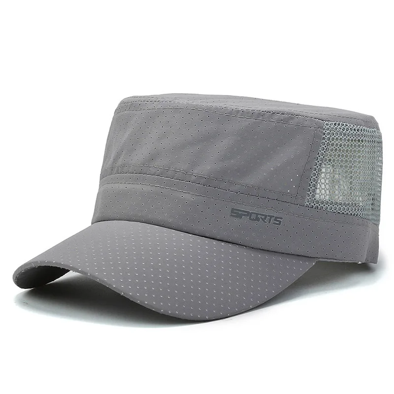 Quick Dry Flat Hats for Men Women Summer Flat Top Baseball Caps Male Outdoor Sun Cap Breathable Mesh Hat Casquette Adjustable baseball cap flat cap