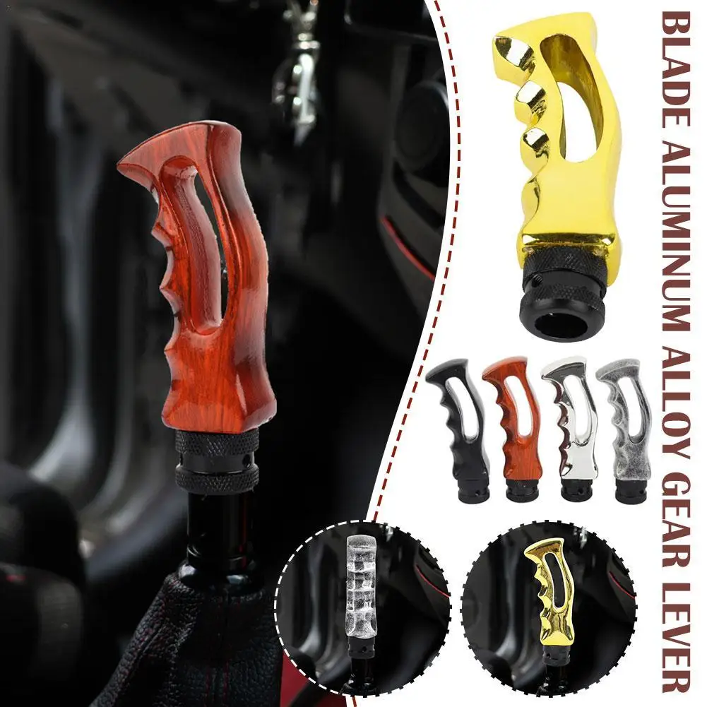 

13CM Car Knife Shape Gear Shift Knob Shifter Lever JDM Accessories Resin Aluminum Gear Shift Knob Head For Universal Manual Car