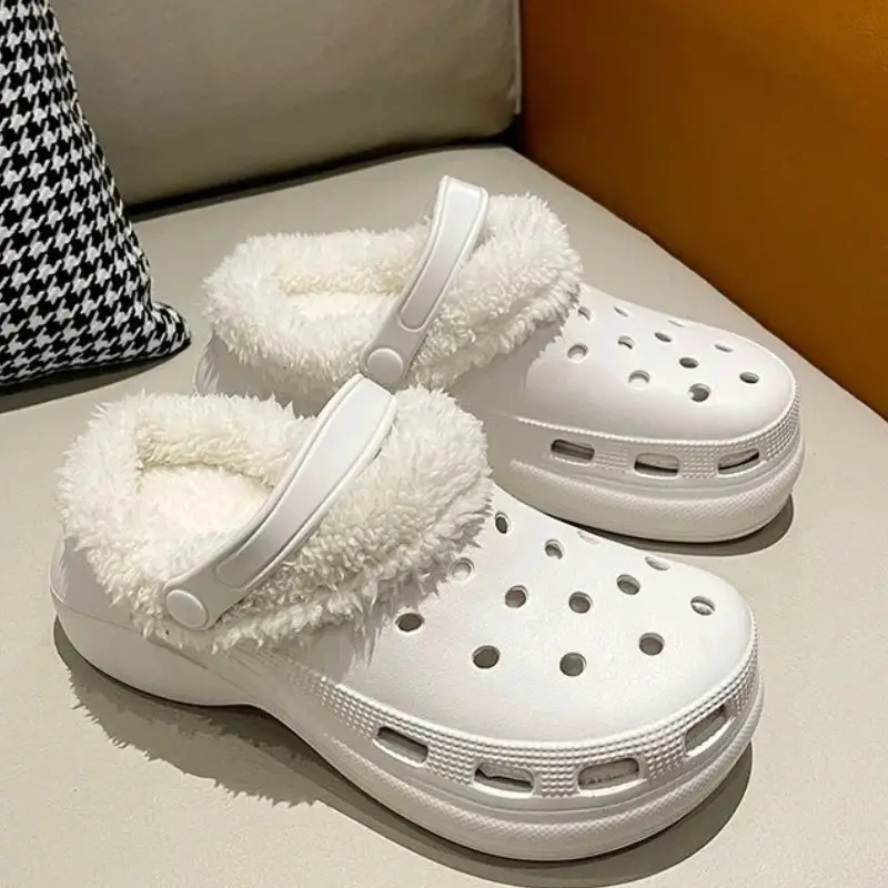 Winter Warm Shoe Cover Inserts Croc Replacement Fur Insoles Removable Soft Thickened Shoes Liners Plush Cover Accessories 1 Pair shoe insoles shoe covers