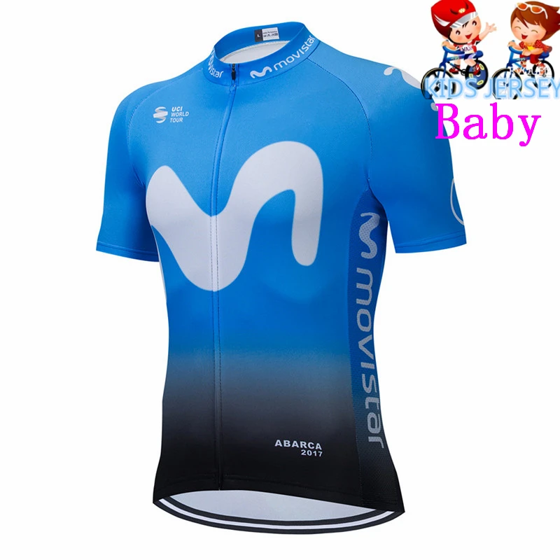 Movistar Children Girl Bike Clothing Riding Short Cycling Jersey Kids Road Bicycle Sportwear